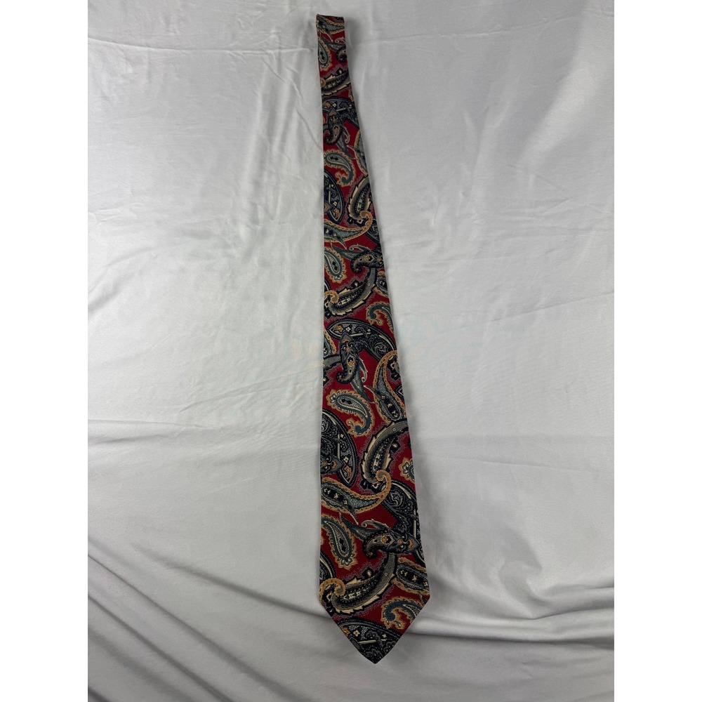 Robert Talbott Nordstrom Paisley Silk Tie Red Blue Gold Formal Business